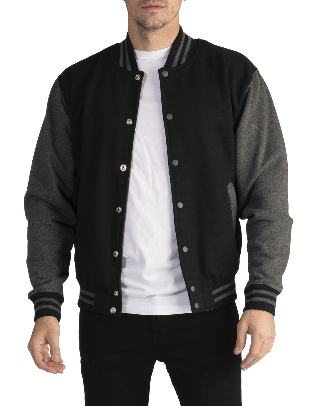 Pro Club Varsity Jacket - Black & Charcoal