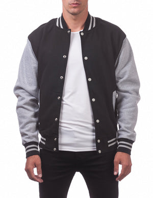 Pro Club Varsity Jacket - Black & Light Grey