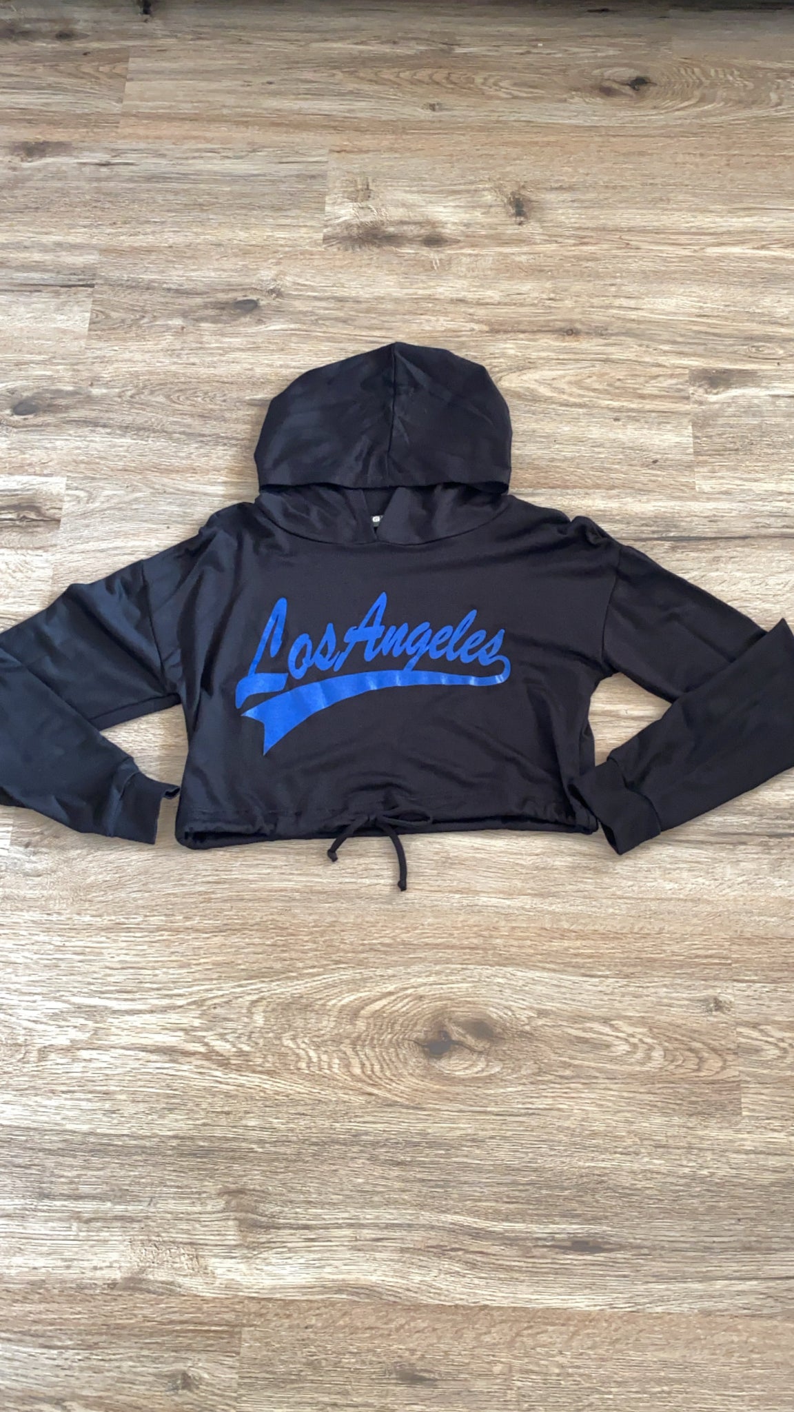 LA Crop Hoodie - Black