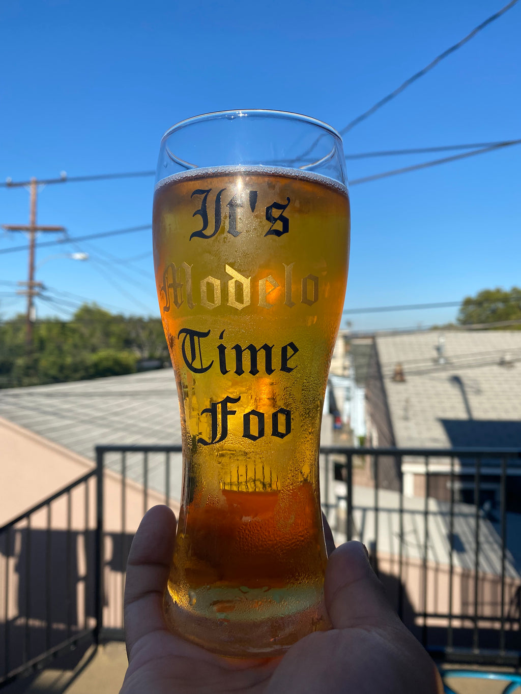 Its Modelo Time Beer Glass