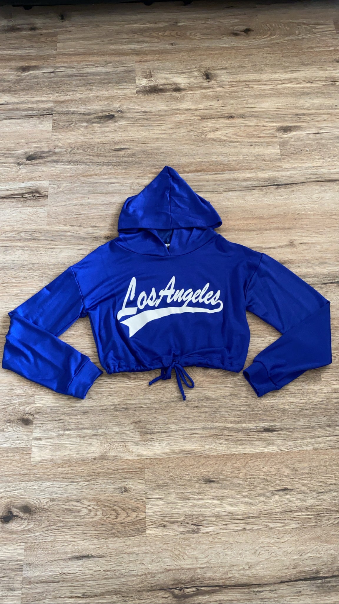 LA  Crop Hoodie - Blue