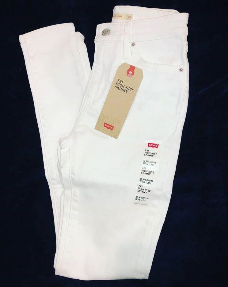 Levis High Rise Skinny Jeans - White